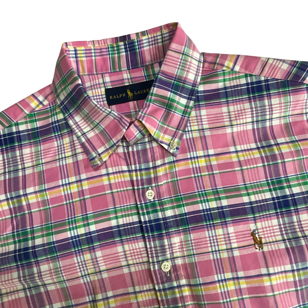 Ralph Lauren Men's Plaid Button Down Shirt Long Sleeve Casual Top Size‎ L - Picture 2 of 4